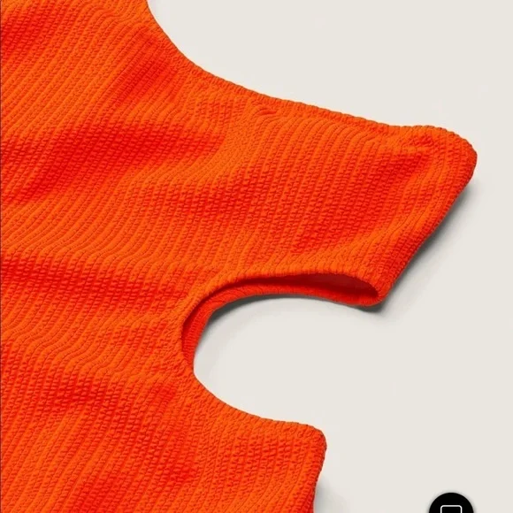 PINK one piece ribbed swimsuit bright orange​​​​​ - Picture 4 of 4